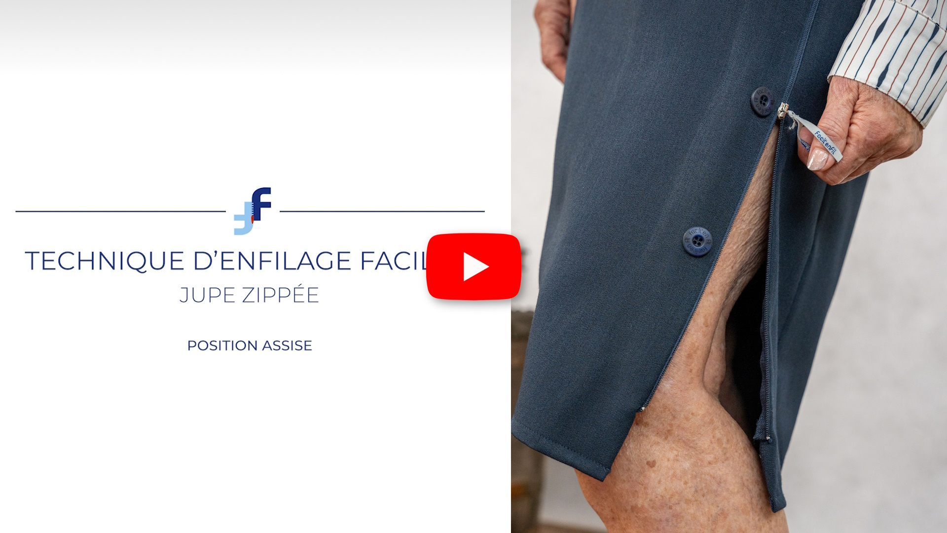 Technique d'enfilage facilité jupe zippée assise