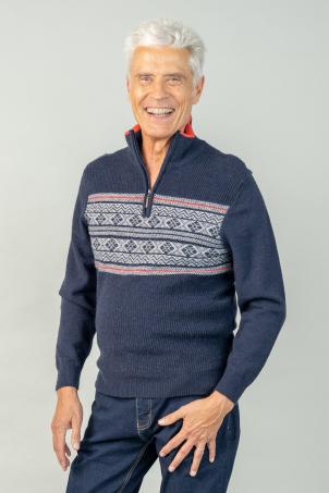 Pull col camionneur motif jacquard (PEUTON)