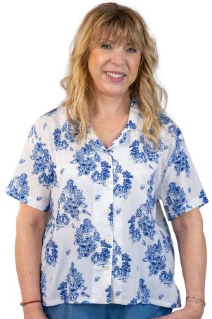 Chemisier imprimé manches courtes  (CHAMBRAY)