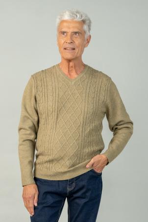 Pull style irlandais manches longues (PUIVERT)