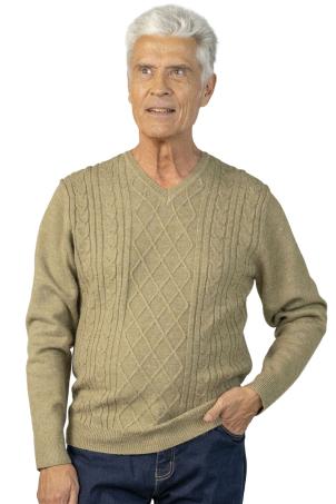 Pull style irlandais manches longues (PUIVERT)