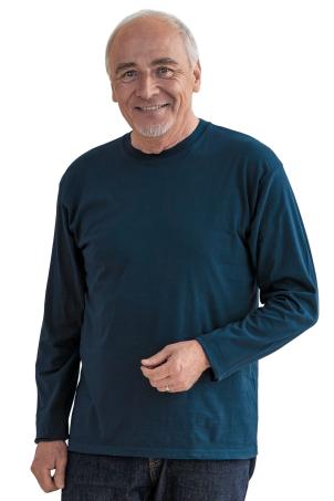 Tee-shirt uni col rond manches longues (TOURS)
