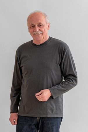 Tee-shirt uni col rond manches longues (TOURS)