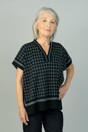 Poncho jacquard manches courtes (PANCEY)