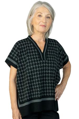 Poncho jacquard manches courtes (PANCEY)