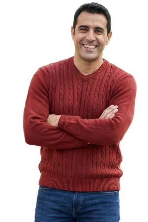 Pull col v manches longues (PUBLIER)