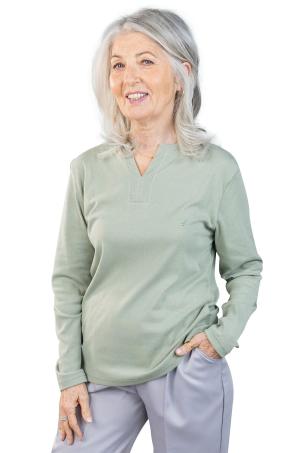 Tee-shirt uni col y manches longues (TAILLIS)
