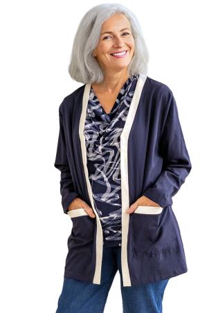 Veste col contrastant manches longues (VALLERY)