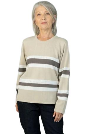 Pull rayé manches longues (PRETY)