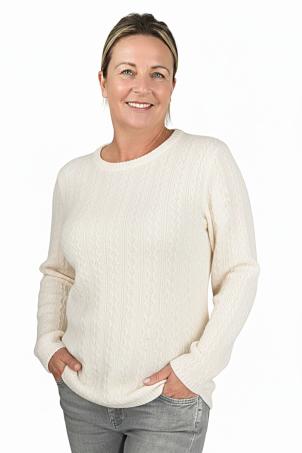 Pull maille torsade manches longues (PRAZA)