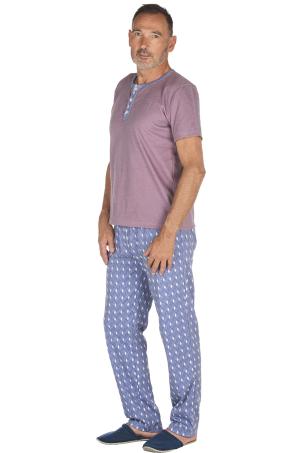 Pyjama imprimé manches courtes col tunisien  (NOCARIO)