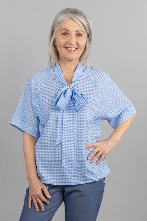 Blouse col lavallière zippée (BALESTA)