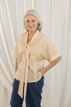 Blouse col lavallière zippée (BALESTA)