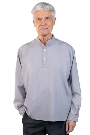 Tee-shirt uni col mao manches longues (CAGNES)