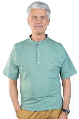 Tee-shirt uni col mao manches courtes (TENCE)