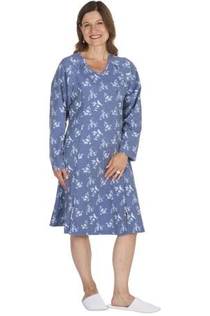 Chemise de nuit adaptée imprimée  manches longues (NICOLLE)