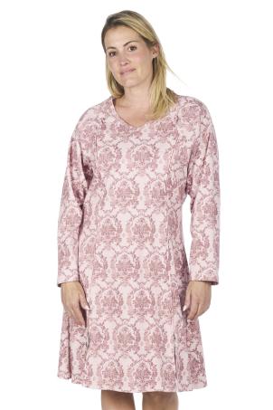Chemise de nuit adaptée imprimée  manches longues (NICOLLE)