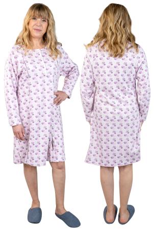 Chemise de nuit adaptée imprimé manches longues (NIELLE)