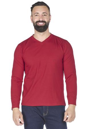 Tee-shirt uni col v manches longues (THAROT)