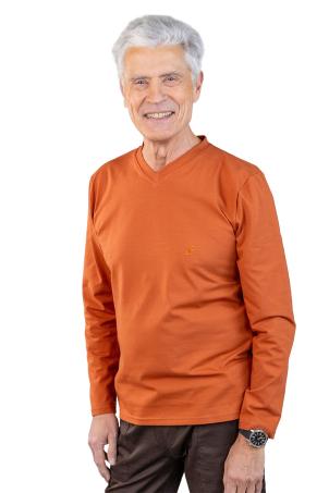 Tee-shirt uni col v manches longues (THAROT)