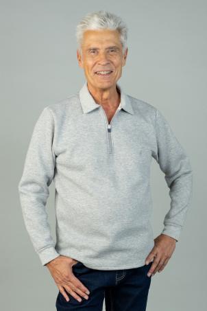 Sweat col polo zippé manches longues (SACLAY)