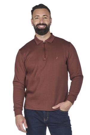 Sweat col polo zippé manches longues (SACLAY)