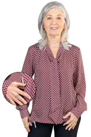 Blouse adaptée imprimée col lavaliere manches longues (BALINE)