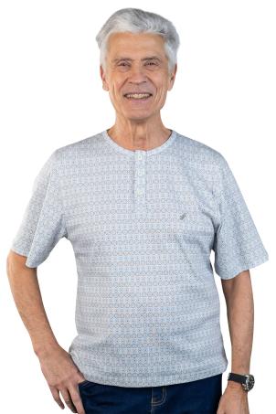 Tee-shirt imprimé col tunisien manches courtes (TURSAC)