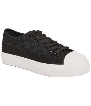 Chaussures d'extérieur - tennis en toile avec dentelle noir (COLINE)