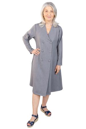 ROBE COL A GODETS MANCHES LONGUES (RIGAUD)
