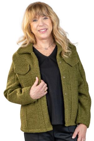 Manteau bouclette col à rabat large (MANILLE)