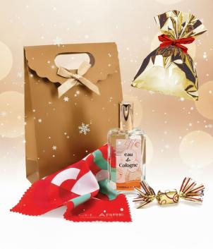 Coffret-noel-m-élixir- eau de cologne, essuie lunettes,papillotes (CADEAU21)
