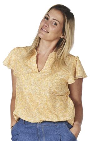 Blouse imprimée à volants manches courtes (BANJUL)
