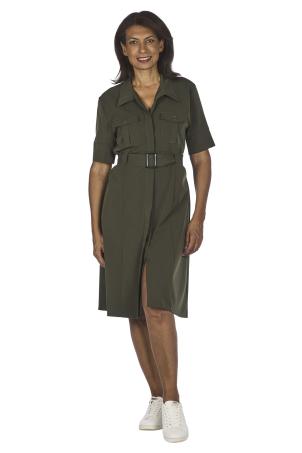 Robe saharienne unie manches courtes (RONCHIN)