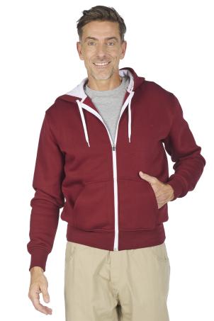 Veste unie zippée à capuche manches longues (VALENCE)