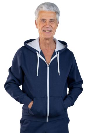 Veste unie zippée à capuche manches longues (VALENCE)