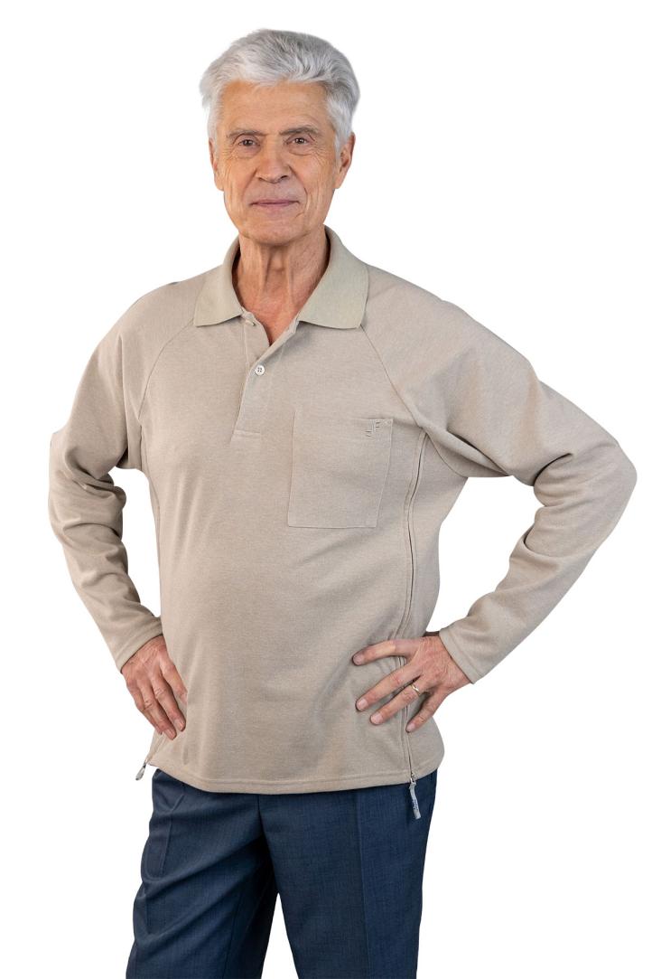 Polos manches longues homme sénior pour personne agée