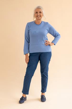 Pull manches longues broderie (PORTO VECCHIO)