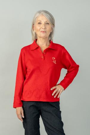 Pull col polo brodé manches longues (PUNTACANA)