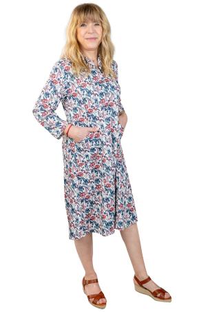 Robe médicale imprimée manches longues (RICEYS)
