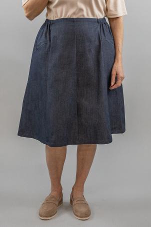 Jupe en jean unie coupe évasée (JULLY)