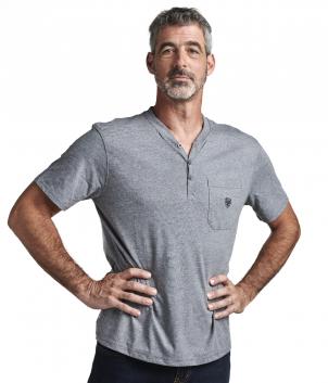 Tee-shirt manches courtes col bouton (TEILLAC)