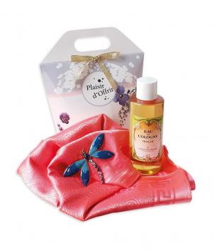 Coffret cadeaux: Cologne + foulard + broche
