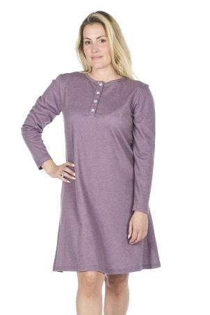 Chemise de nuit unie col tunisien manches longues (NAJAC)