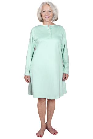 Chemise de nuit unie col tunisien manches longues (NAJAC)