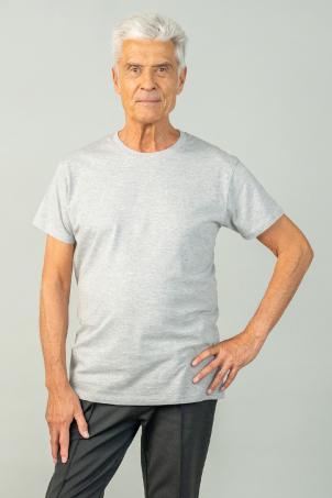 Tee-shirt uni col rond manches courtes  (THONON)
