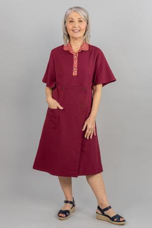 Robe chasuble adaptée unie manches papillon (RICHE)