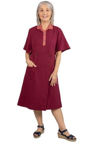 Robe chasuble adaptée unie manches papillon (RICHE)