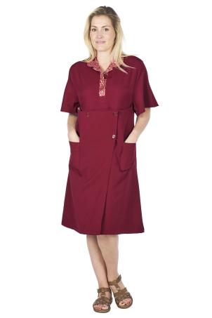 Robe chasuble adaptée unie manches papillon (RICHE)